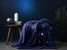 AI generated Cozy Fleece Blanket Mockup for Home Comfort - AI Generated photo