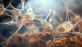 AI generated Human brain synapse the molecular structure of neural communication generated by AI photo