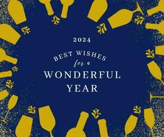 gold glitter with bottle new year post template