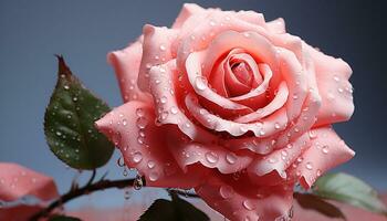 ai generado frescura y belleza en naturaleza un vibrante rosado flor pétalo generado por ai foto