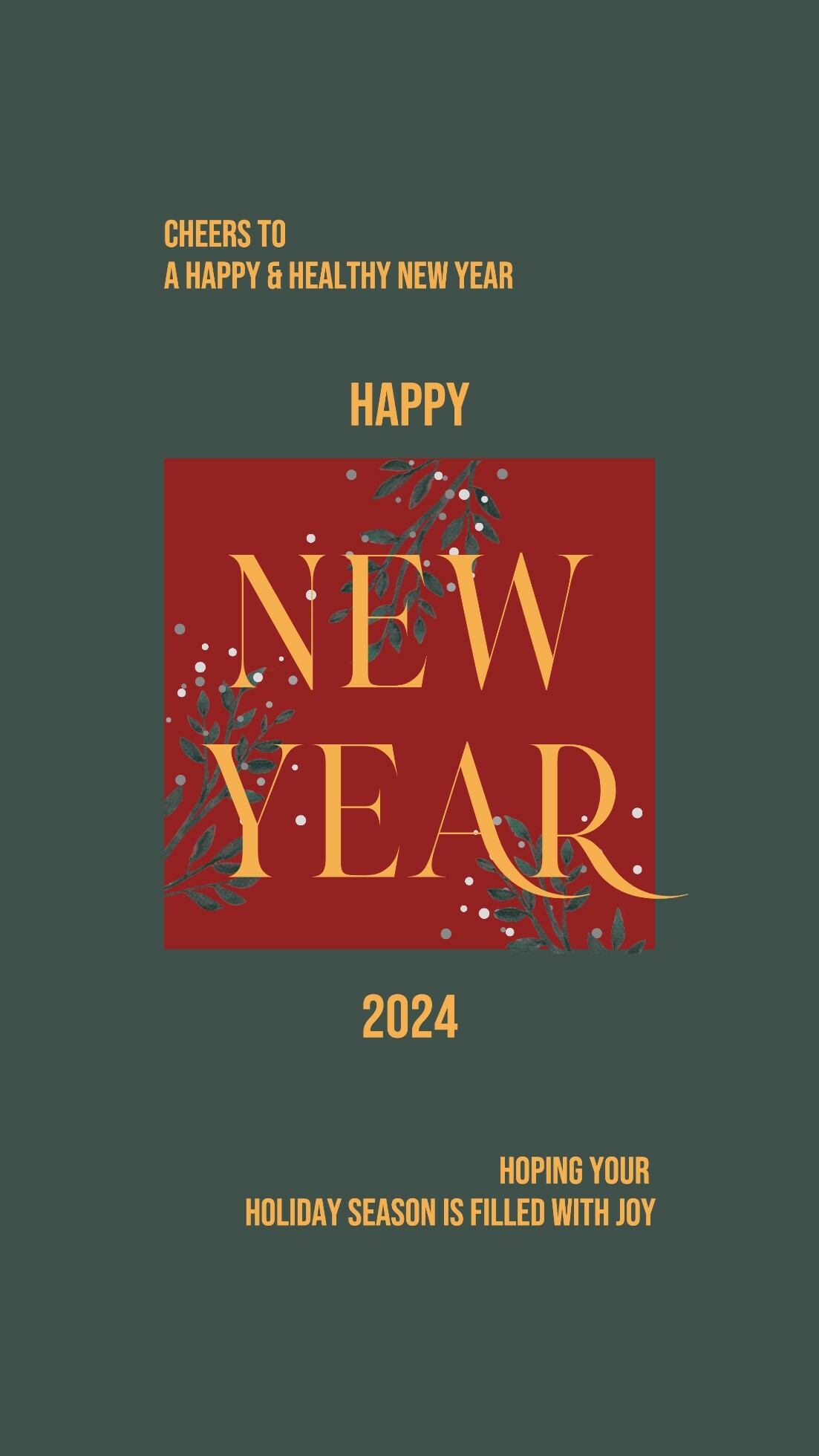 modern red and green new year greeting card