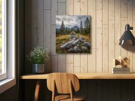 AI generated Artistic Canvas Print Mockup for Home and Gallery Decor - AI Generated photo