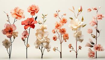 AI generated Nature elegance in a floral bouquet, celebrating spring freshness generated by AI photo