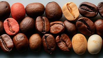 AI generated Freshness and aroma in a dark, scented coffee bean heap generated by AI photo