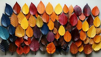 AI generated Vibrant autumn leaves create a beautiful nature wallpaper backdrop generated by AI photo