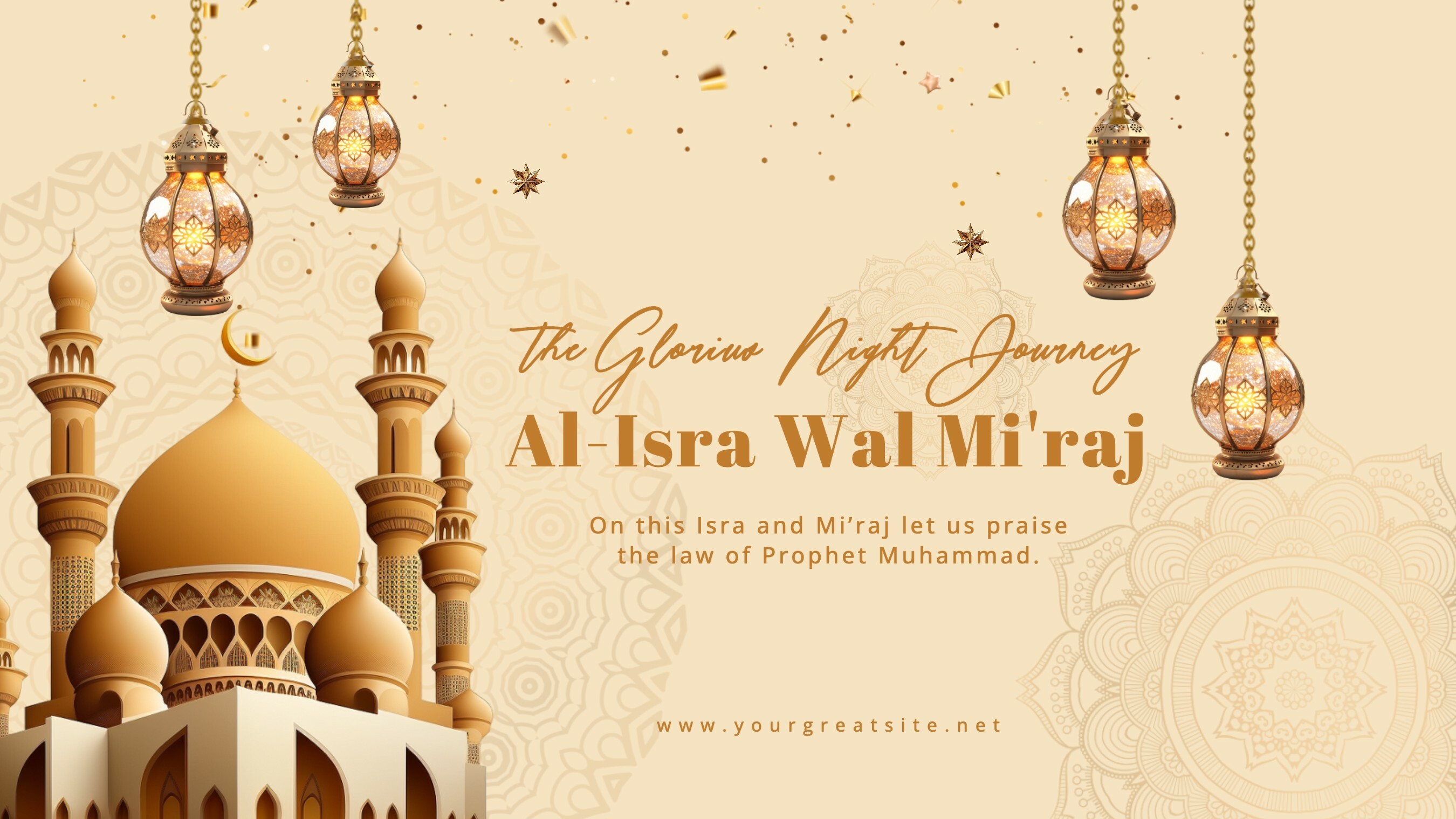 gold isra miraj social media post