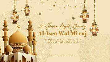 gold isra miraj social media post template