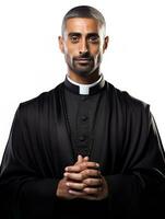 AI generated Spiritual Male Priest in Church, AI Generated photo