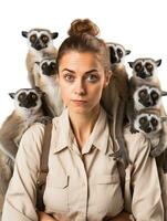 AI generated Caring Female Zookeeper, AI Generated photo