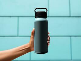 AI generated Dynamic Sports Water Bottle Mockup - AI Generated photo