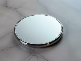 ai generado elegante compacto espejo Bosquejo para belleza y accesorios - ai generado foto