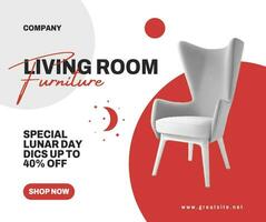 Living Room Furniture Facebook Post template