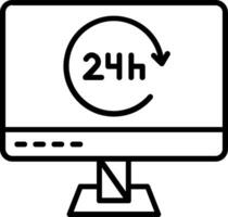 24 Hours Vector Icon