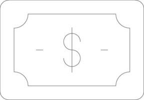 icono de vector de nota de dólar