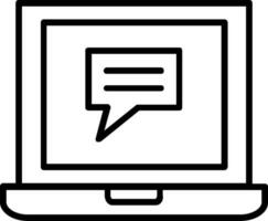 Laptop Chat Vector Icon