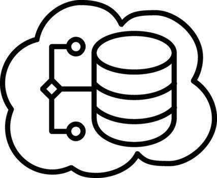 icono de vector de datos de nube