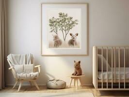 AI generated Elegant Framed Artwork Mockup for Interior Decor - AI Generated photo