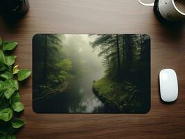 AI generated Ergonomic Mouse Pad Mockup for Comfortable Computing - AI Generated photo