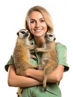 AI generated Caring Female Zookeeper, AI Generated photo