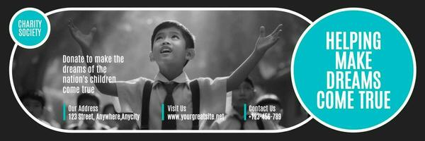 Donation Twitter Banner for Children's Education template