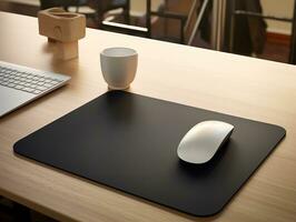 AI generated Ergonomic Mouse Pad Mockup for Comfortable Computing - AI Generated photo