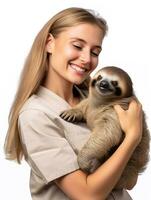 AI generated Caring Female Zookeeper, AI Generated photo