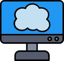 icono de vector de computación en la nube