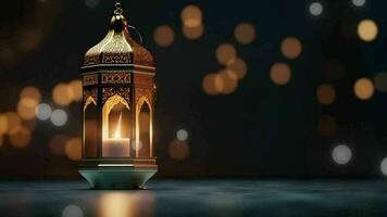 AI generated Islamic Background With Decorative Islamic Lantern video