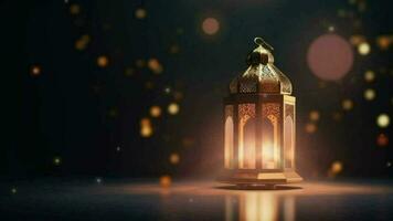 AI generated Islamic Background With Decorative Islamic Lantern video