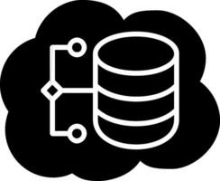 icono de vector de datos de nube