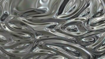 líquido hierro. metálico plata textura se mueve suavemente. resumen ondulado 3d gris brillante antecedentes. lento movimiento lujo lustroso degradado. video