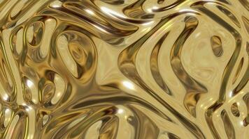 Liquid gold. Metal texture moves smoothly. Abstract premium yellow glitter background. Slow motion luxury glossy gradient. video