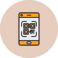 teléfono inteligente qr código vector icono