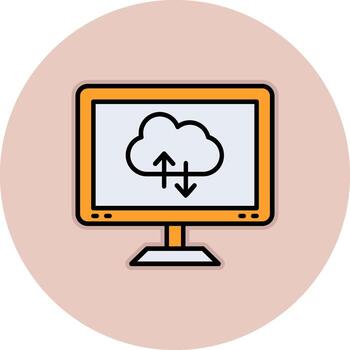 icono de vector de computación en la nube