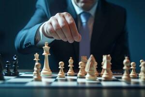 AI generated man in business suit is playing chess with man in suit photo