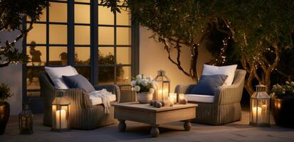 AI generated patio and outdoor furniture decorating ideas for your property photo