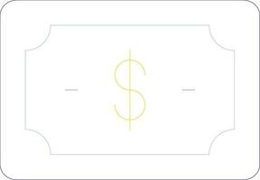 icono de vector de nota de dólar