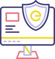 icono de vector de protección de datos