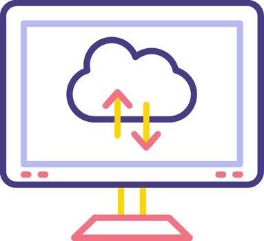 icono de vector de computación en la nube