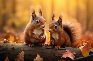 AI generated cute squirrels cute animal photo