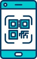 teléfono inteligente qr código vector icono