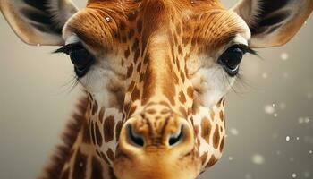 AI generated Giraffe, zebra, and small pets in African wilderness generated by AI photo