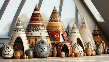AI generated Ancient wood toy, symbol of indigenous culture and childhood generated by AI photo