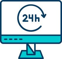 Icono de vector de 24 horas