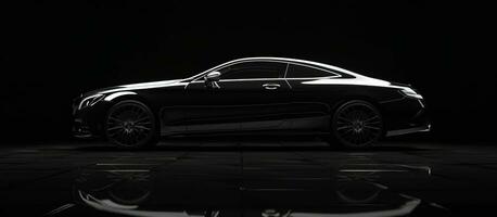 AI generated a black coupe on the dark background photo