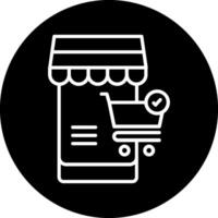 icono de vector de tienda en línea