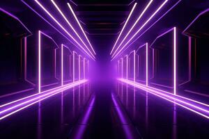 AI generated an image of a neon lighted tunnel photo