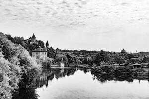 Photography on theme ancient brick castle with large tower photo