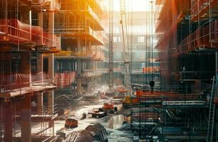 AI generated a large construction project that is under construction photo