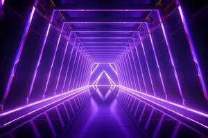 AI generated an image of a neon lighted tunnel photo